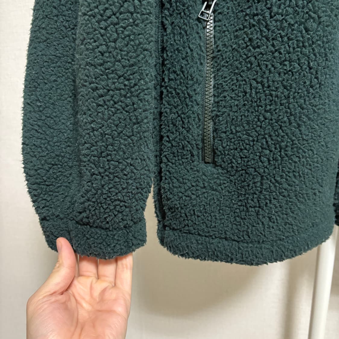 유니클로 X JW앤더슨 체크 포켓 플리스 / 그린, M 상품이미지6