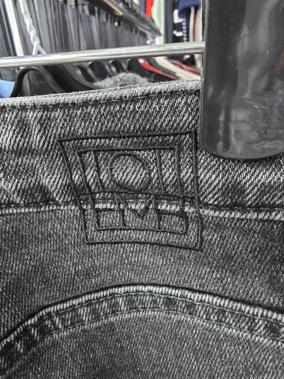 토템 워싱 블랙 데님 와이드팬츠 (1436) 상품이미지3