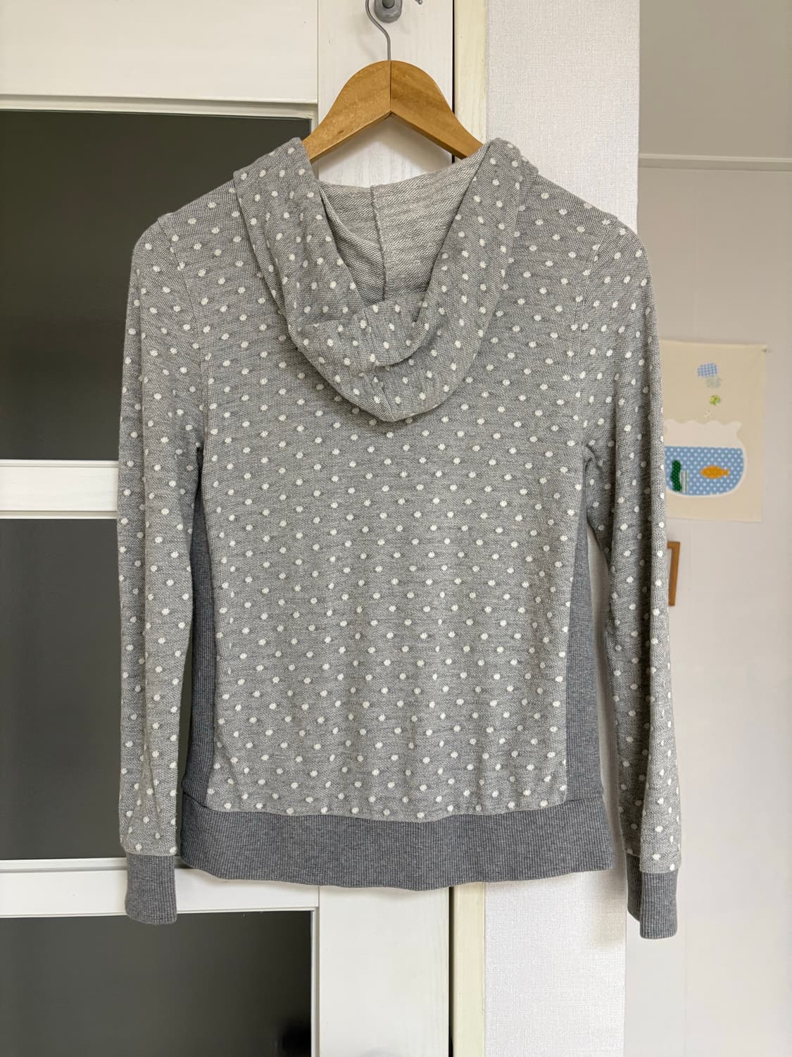 그레이 도트 후드집업 상품이미지5