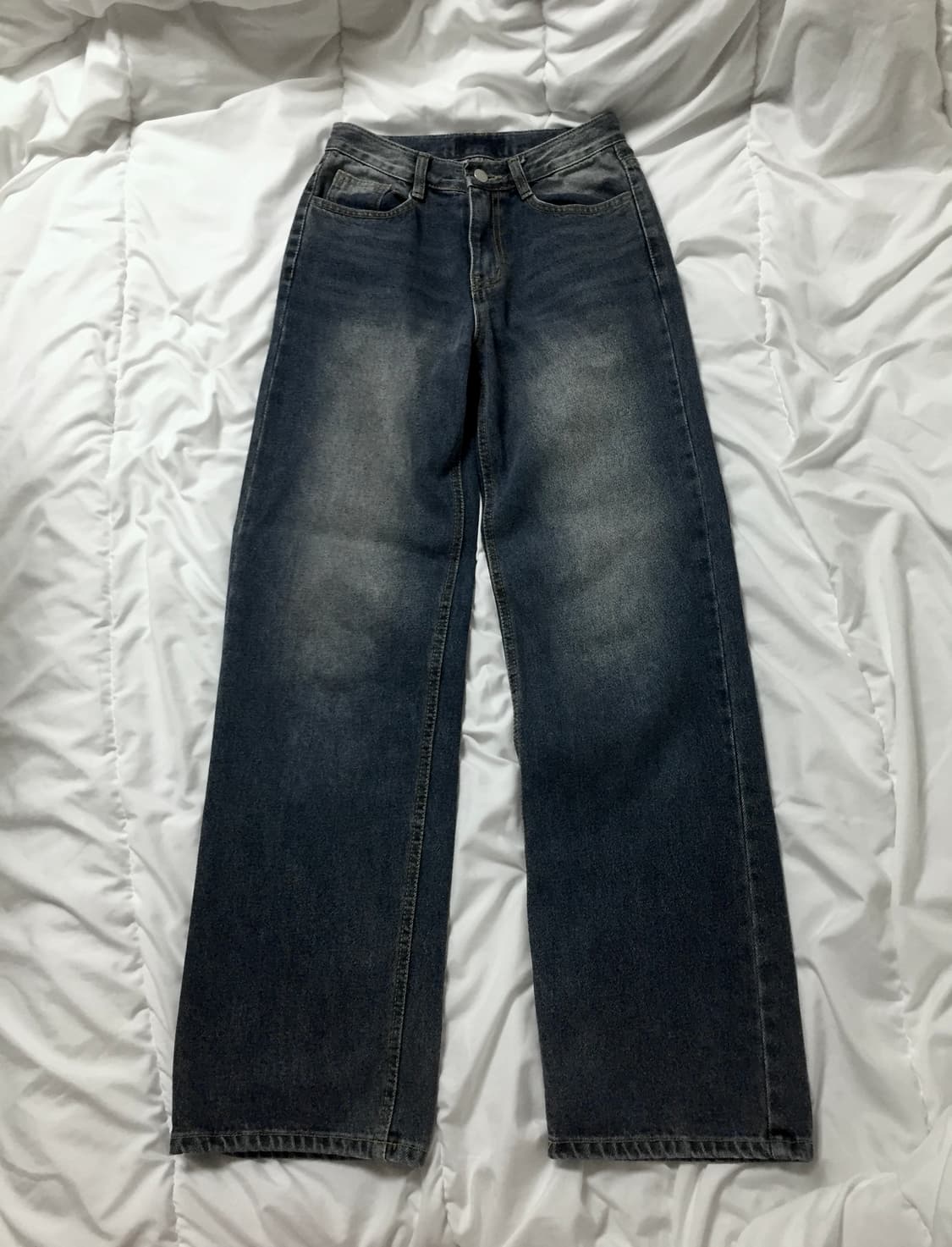 빈티지 로우라이즈 진청 워싱 데님 상품이미지1