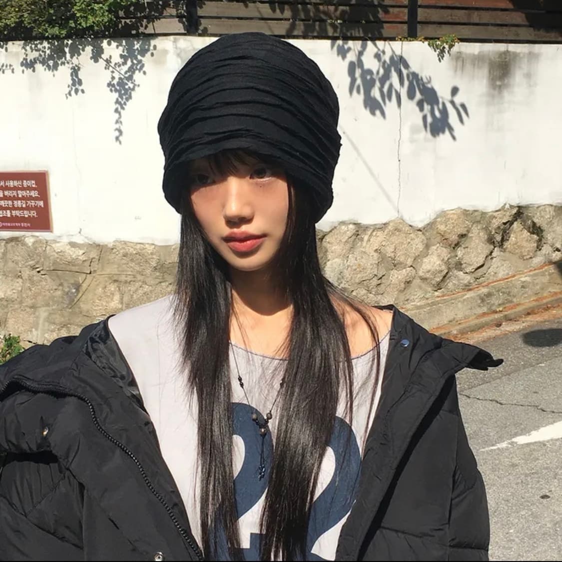 플리츠 주름 터번 비니-그레이 상품이미지2