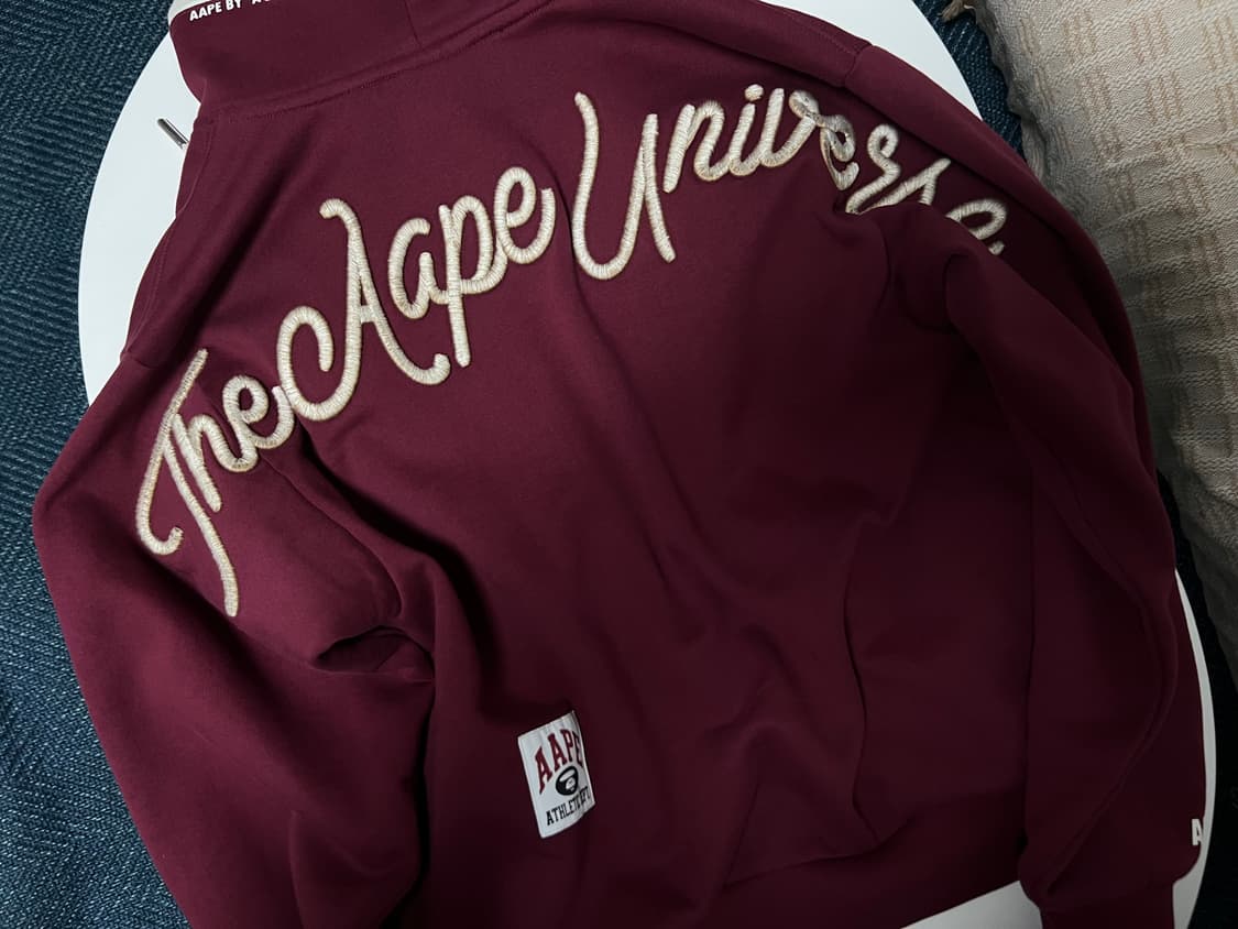 에이프 후드 스타디움 자켓 버건디 s 상품이미지3