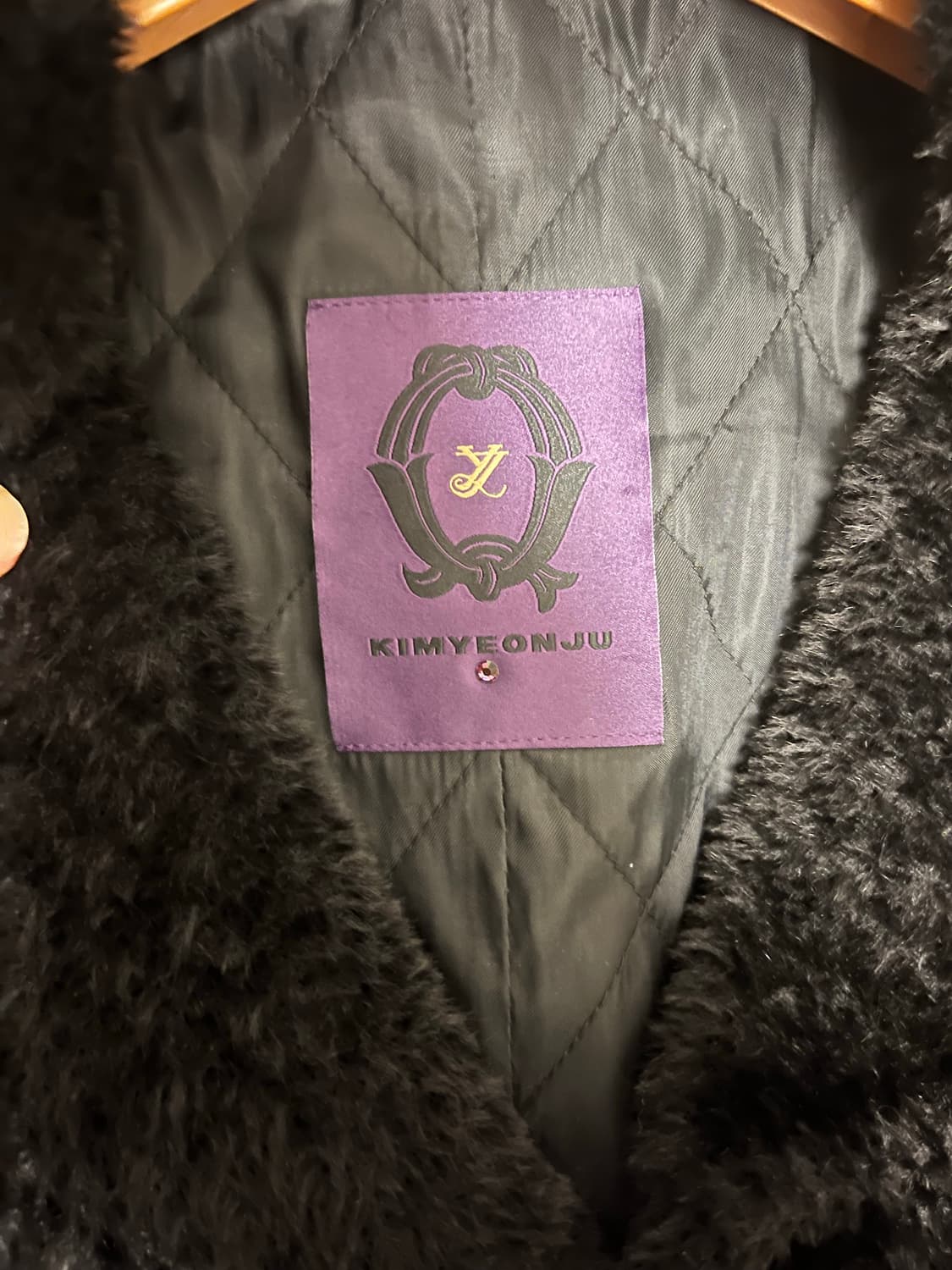 이탈리아 아뇨나 알파카 원단 블랙 롱 퍼 코트 상품이미지3