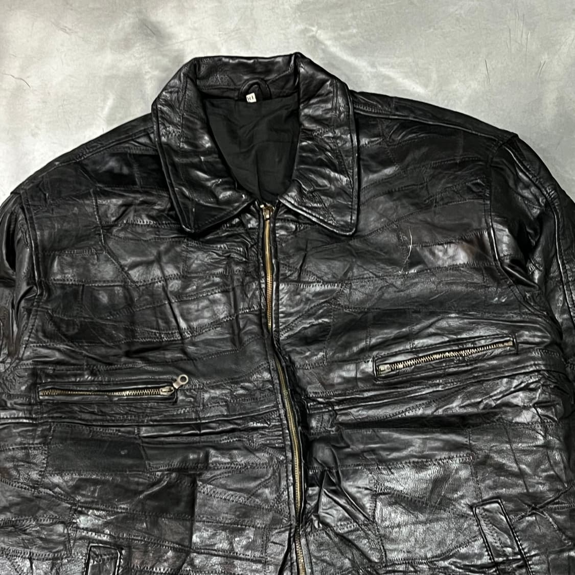  USA 빈티지 레더 스티치 블루종 y14898 상품이미지3