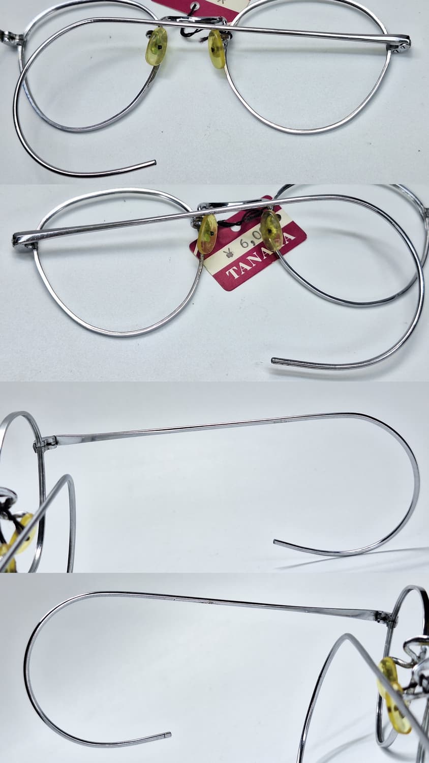 80s 일본제 빈티지 데드스톡 미사용/실버 케이블 템픅 안경테/클래식 상품이미지7