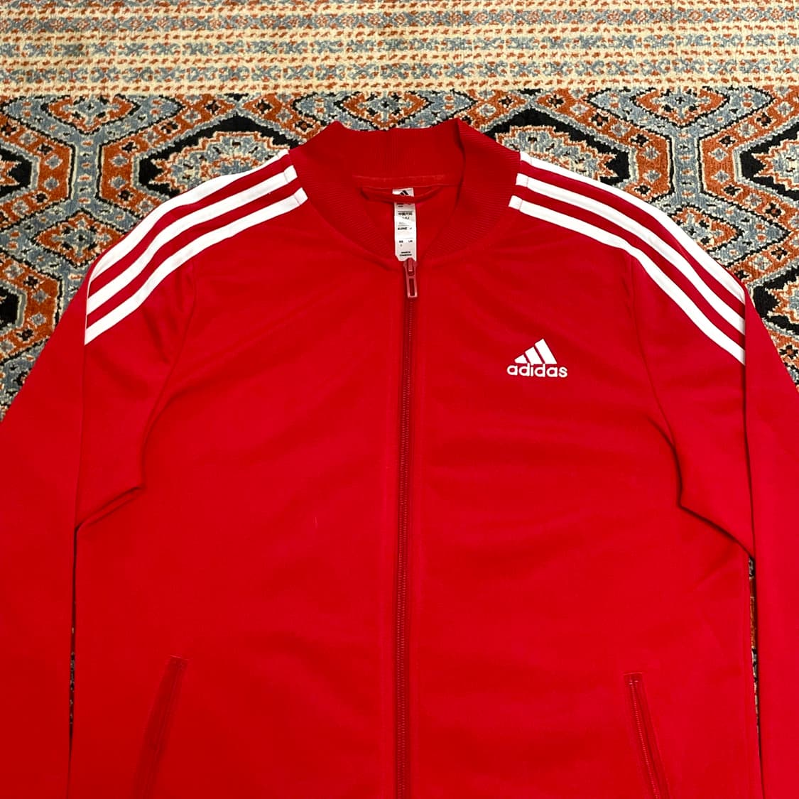 아디다스 삼각로고 레드 집업 져지 자켓 여성S 상품이미지2