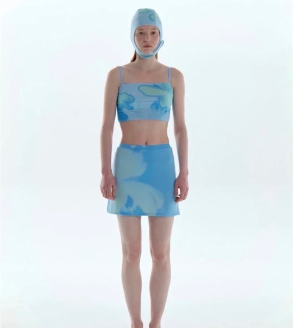 [S](새상품) 파이시스(piscess) 플라워 튜브탑 스커트 수영복 상품이미지3