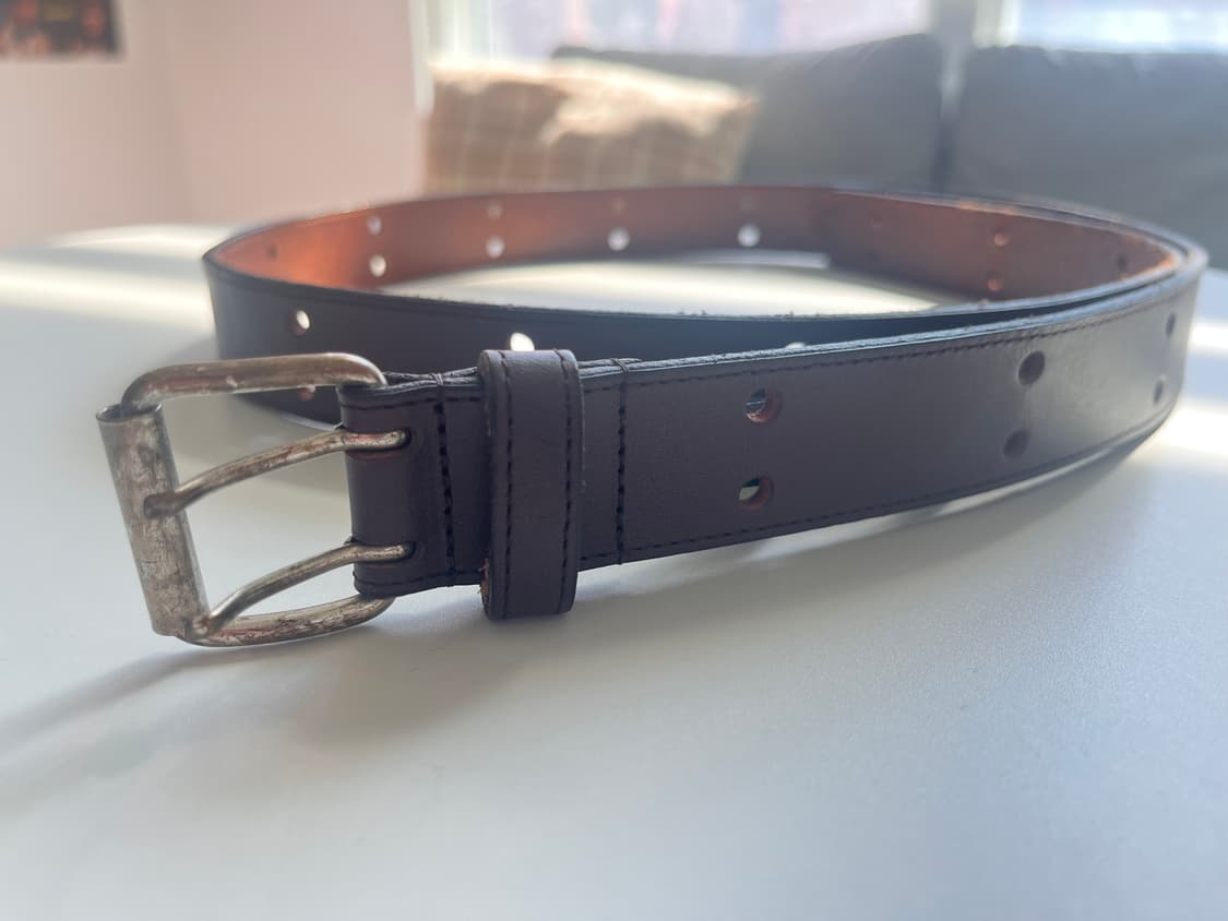 Old A.P.C 더블 프롱 벨트 브라운 made in france 상품이미지1