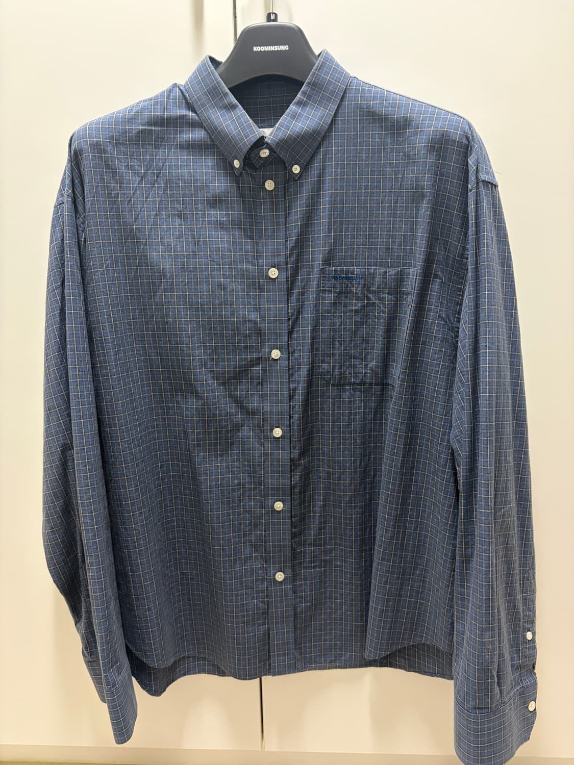 구민성 버튼다운 체크셔츠 블루 M 상품이미지1