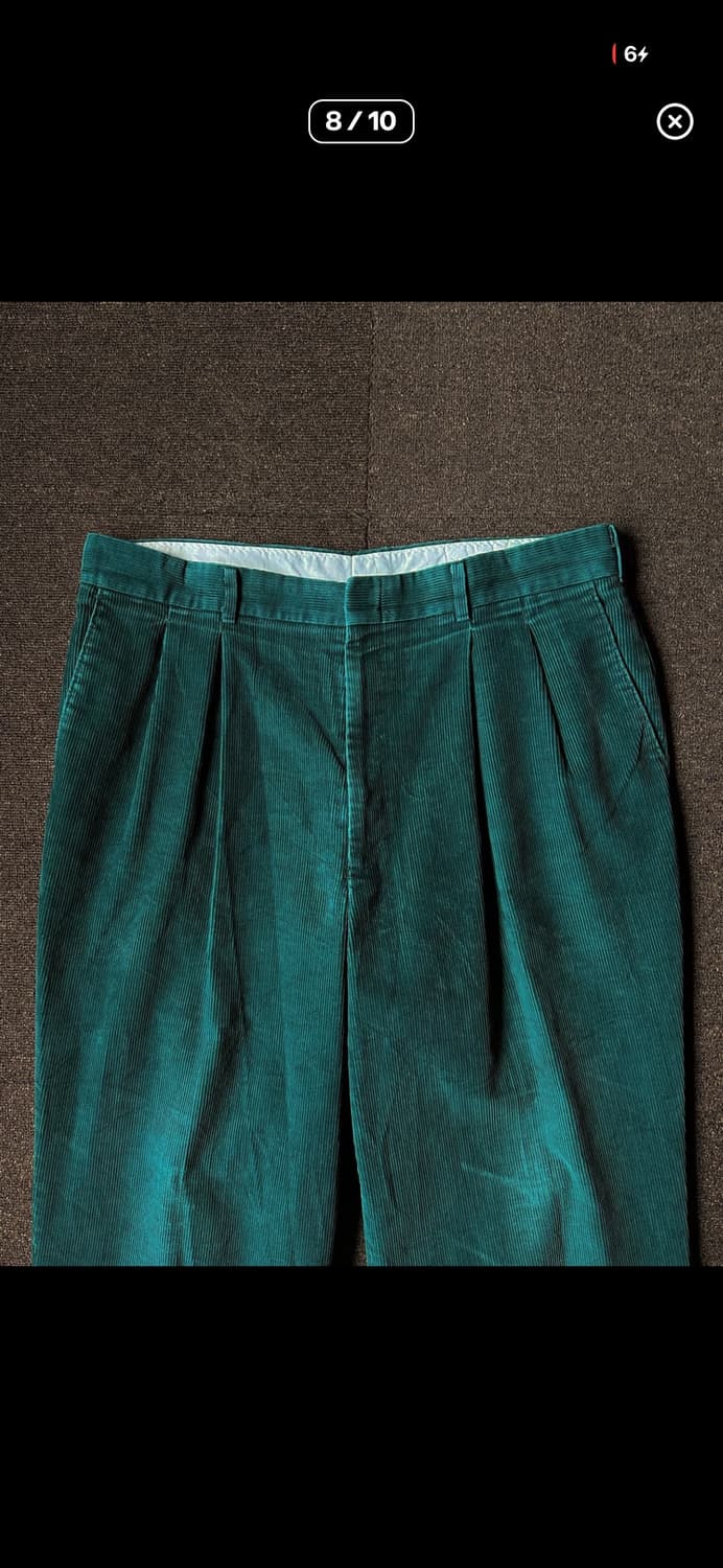 Reed st. James 파인그린 코듀로이 와이드 트라우저 상품이미지8