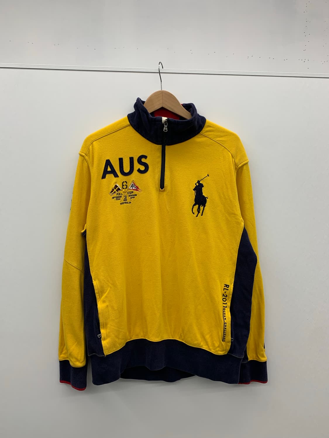 폴로 빅포니 레이싱 옐로우 하프집업 상품이미지3