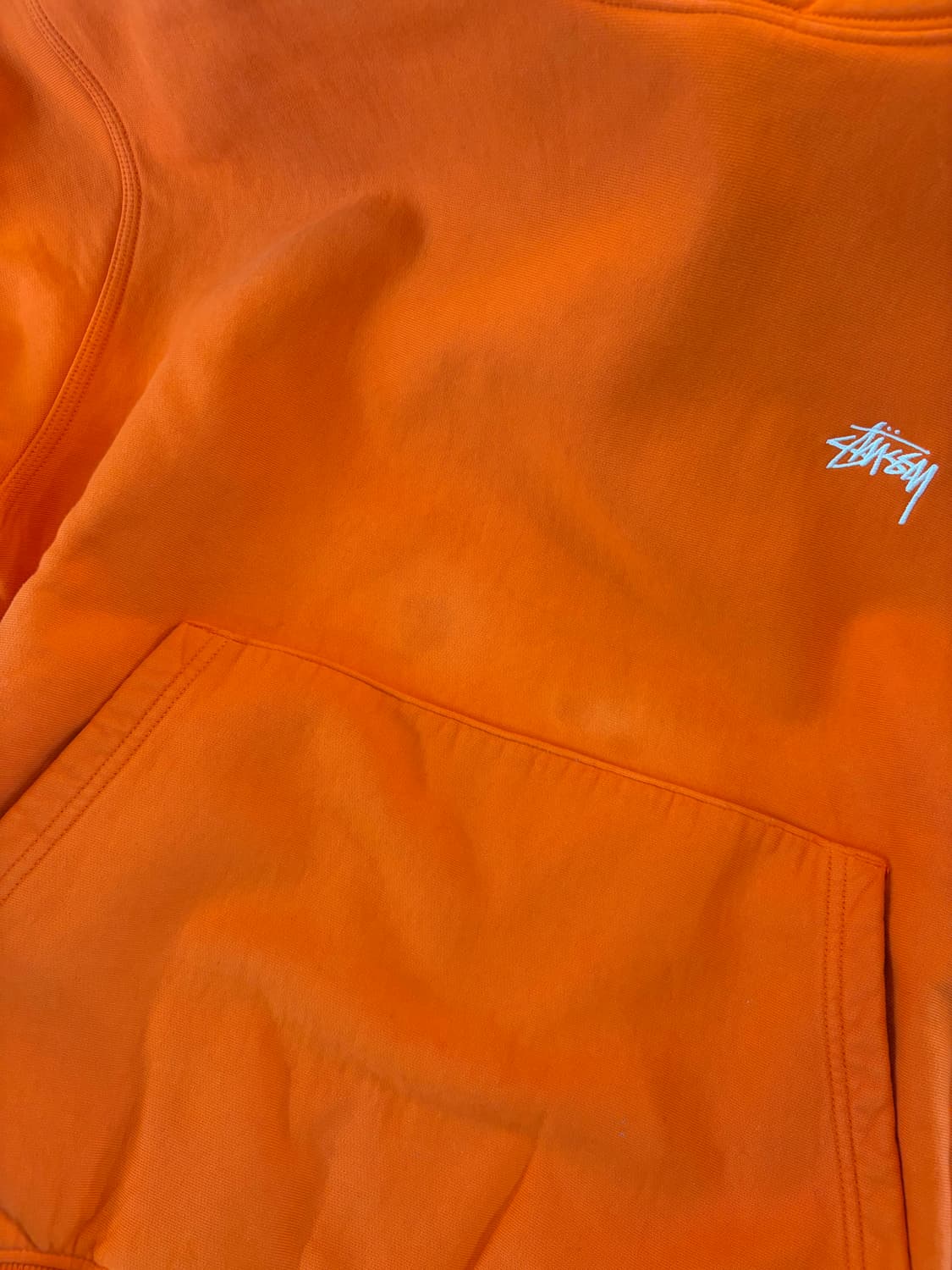 스투시 스탁로고 후드 오렌지 M 상품이미지3