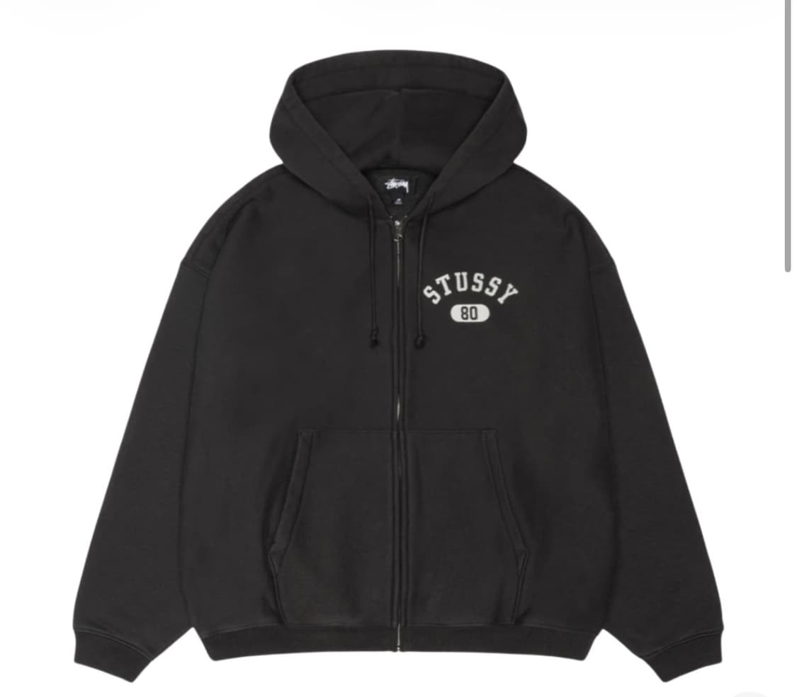 구해요)스투시 바시티 집 후드 워시드 블랙 상품이미지1