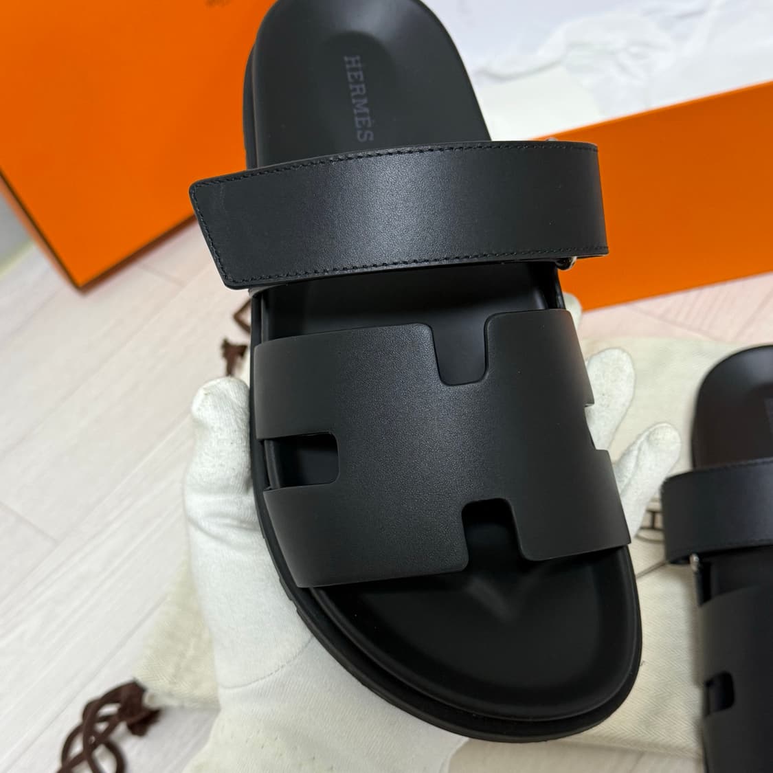 (40) 에르메스 시프레 슬리퍼 블랙 260 상품이미지6