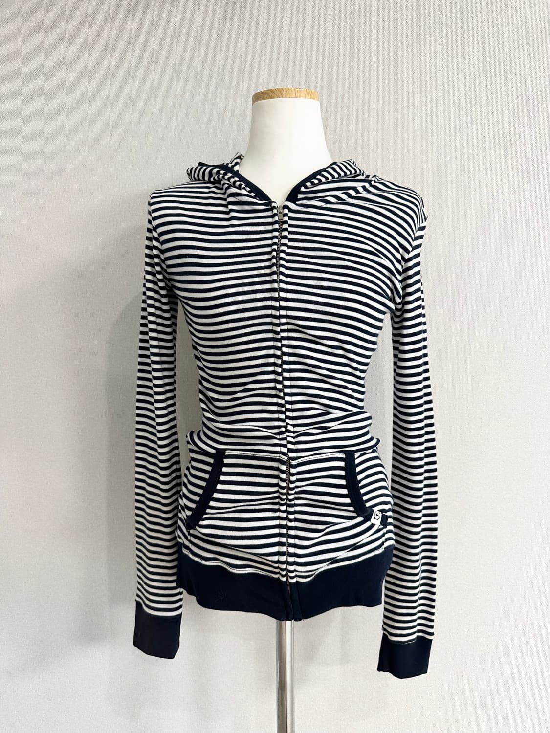 pink 스트라이프 해골 후드집업 네이비(새상품) 갸루 y2k 펑크 괴짜 상품이미지2