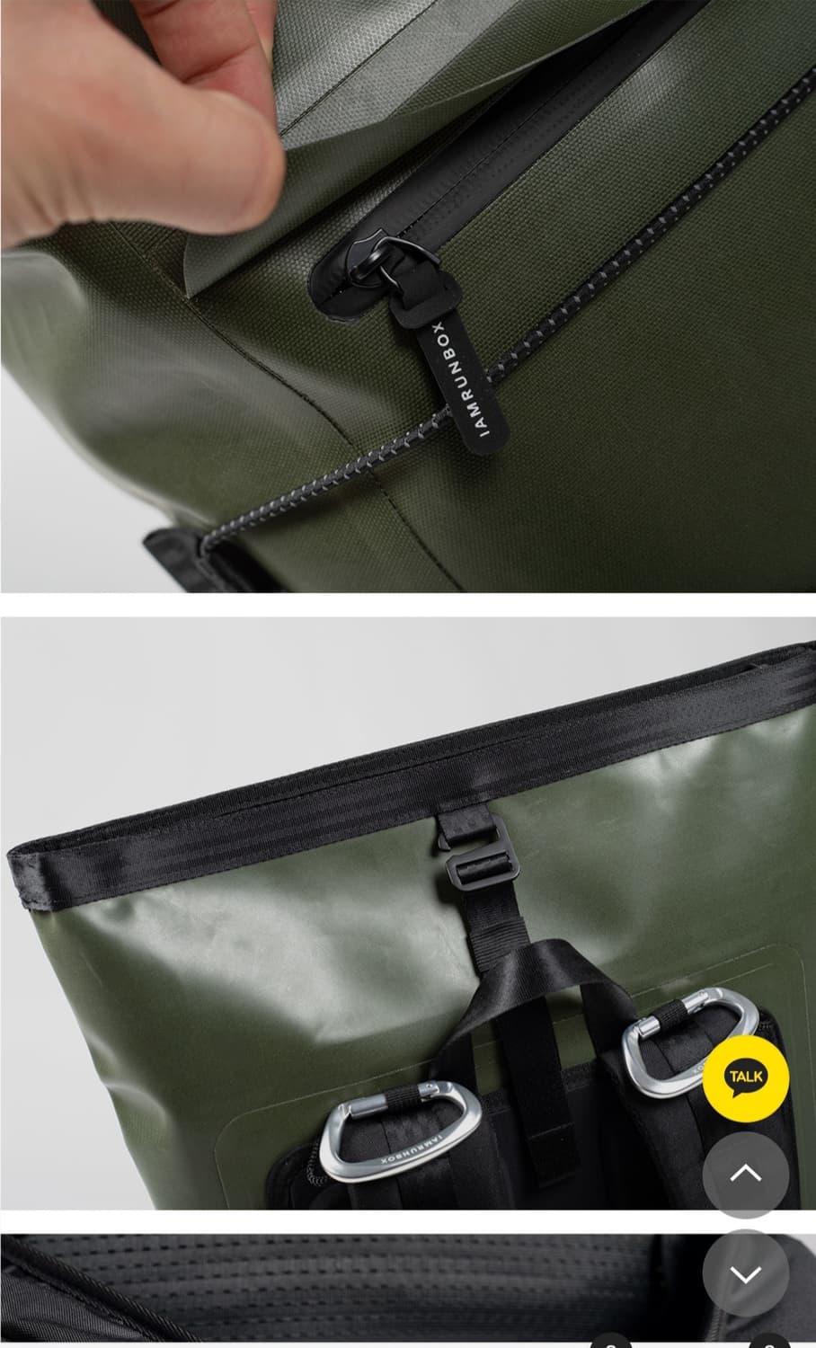 아이엠런박스(IAMRUNBOX) 롤탑 백팩 카키 20L 상품이미지5