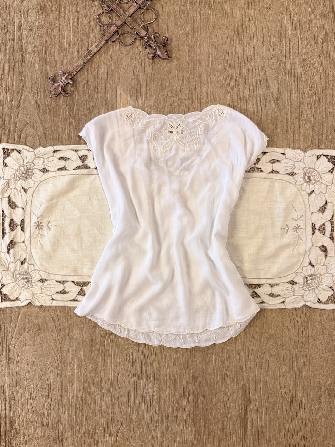 Floral Embroidered Linen Vest 0057 상품이미지6
