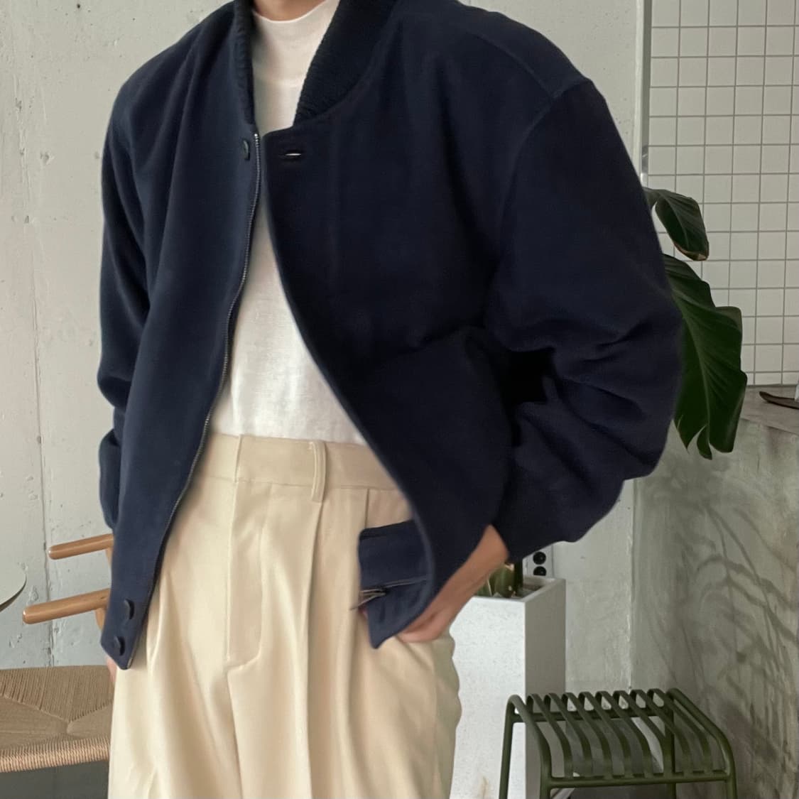 (YSL)입생로랑 스웨이드 모직 블루종자켓 상품이미지4