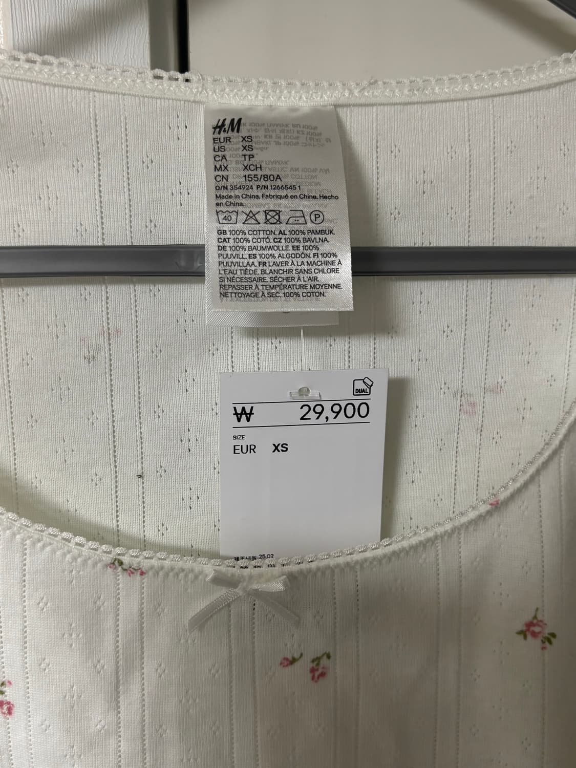 플라워 롱슬리브 티셔츠 XS 새상품 상품이미지2