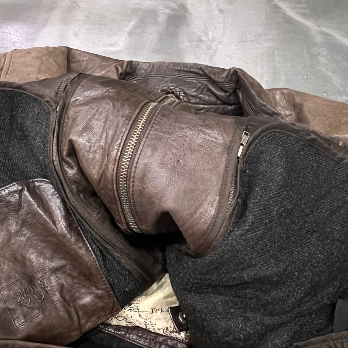  조스에이뱅크 레더 카라 자켓 y15014 상품이미지6