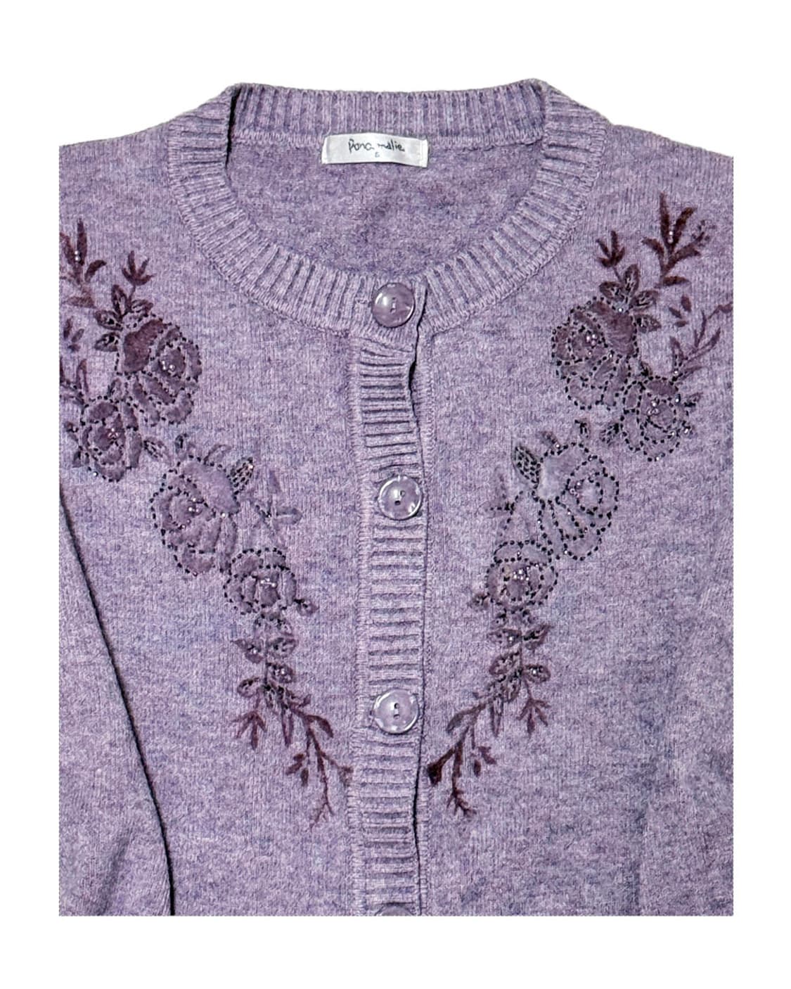 할모리 연보라 플라워 자수 가디건 상품이미지2