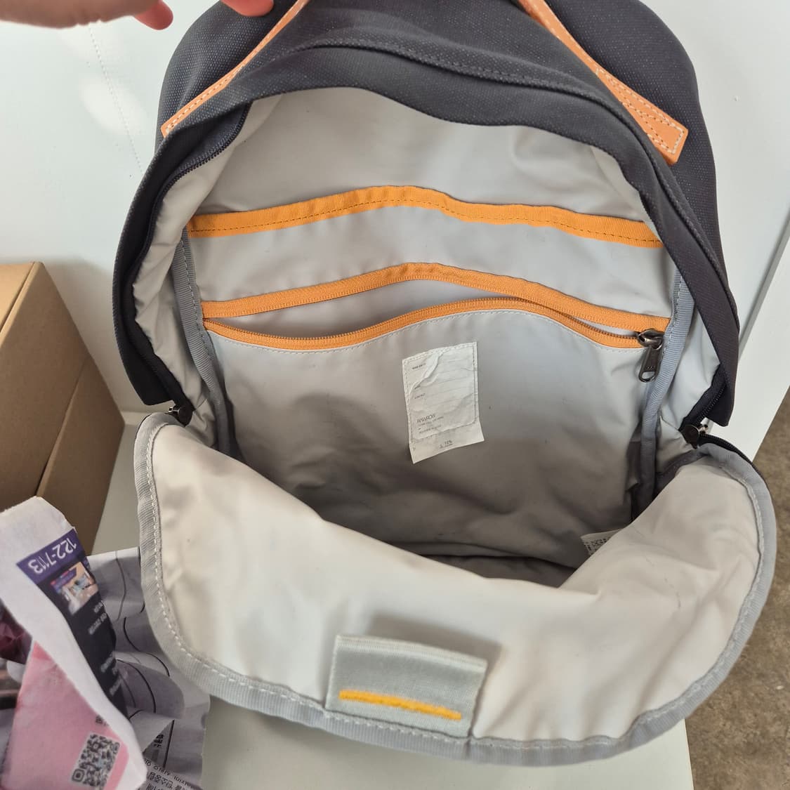 로우로우 가죽 손잡이 코팅 캔바스 백팩 상품이미지6