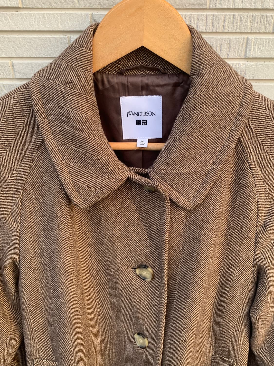 jw앤더슨 유니클로 헤링본 발마칸 울 코트 (brown) 상품이미지9