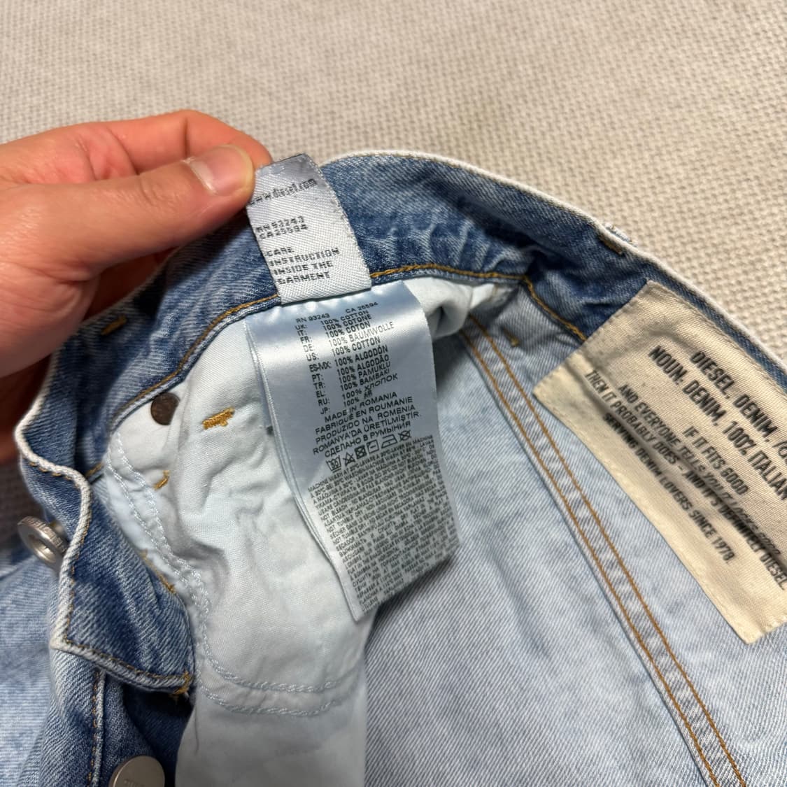 디젤(DIESEL) 워싱 데님 반바지 상품이미지4