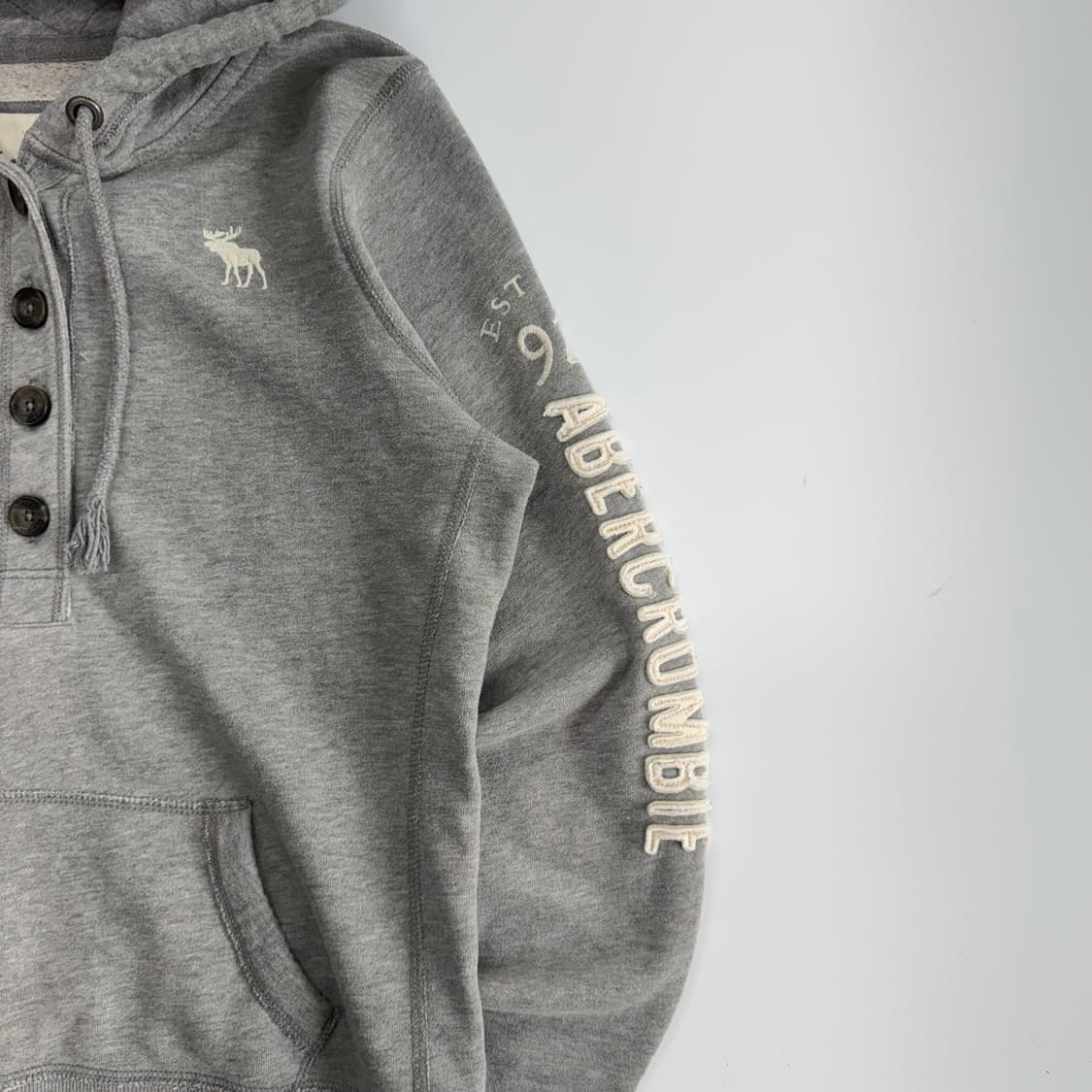 Abercrombie 아베크롬비 사이드 로고 그레이 후드티  상품이미지5