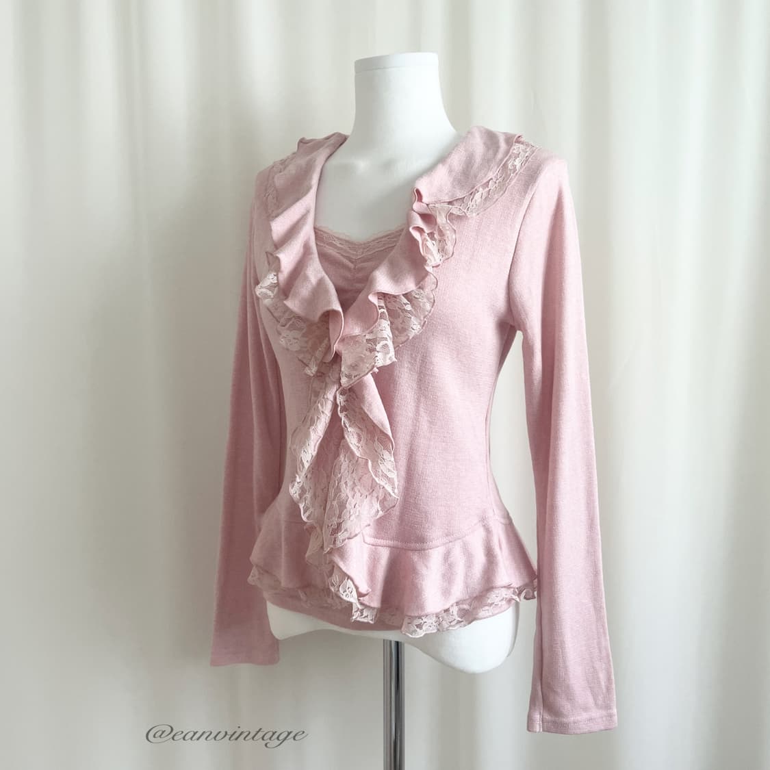 pink ruffle lace 2pcs set  상품이미지3