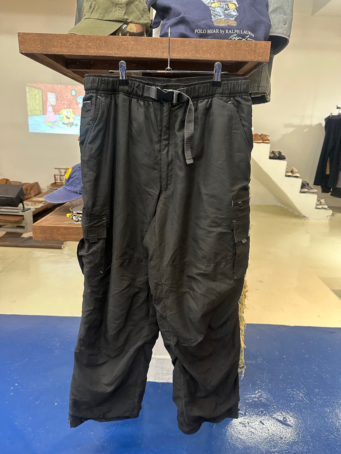 Jpn 블랙 카고 스트링버클팬츠 상품이미지3