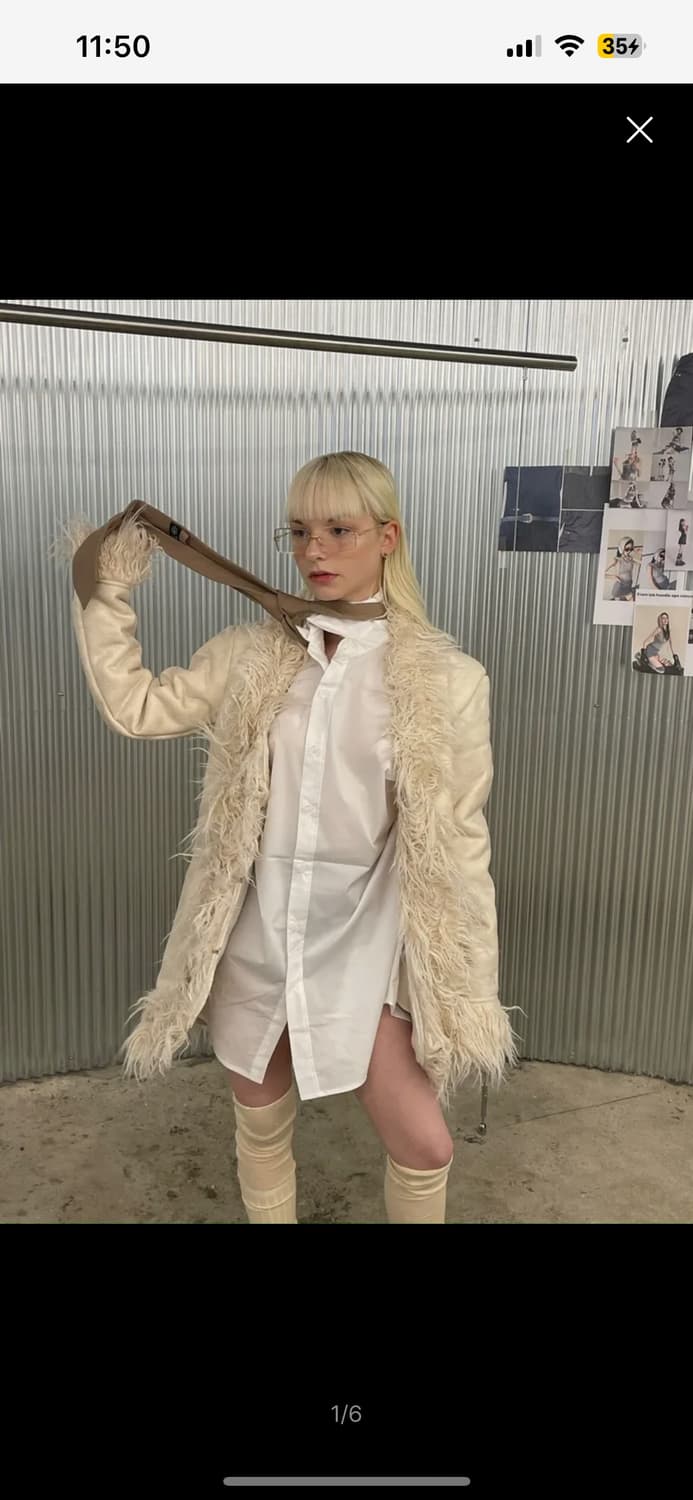 bnfrom 비엔프롬 무스탕 코트 아이보리 컬러 팝니다 상품이미지2