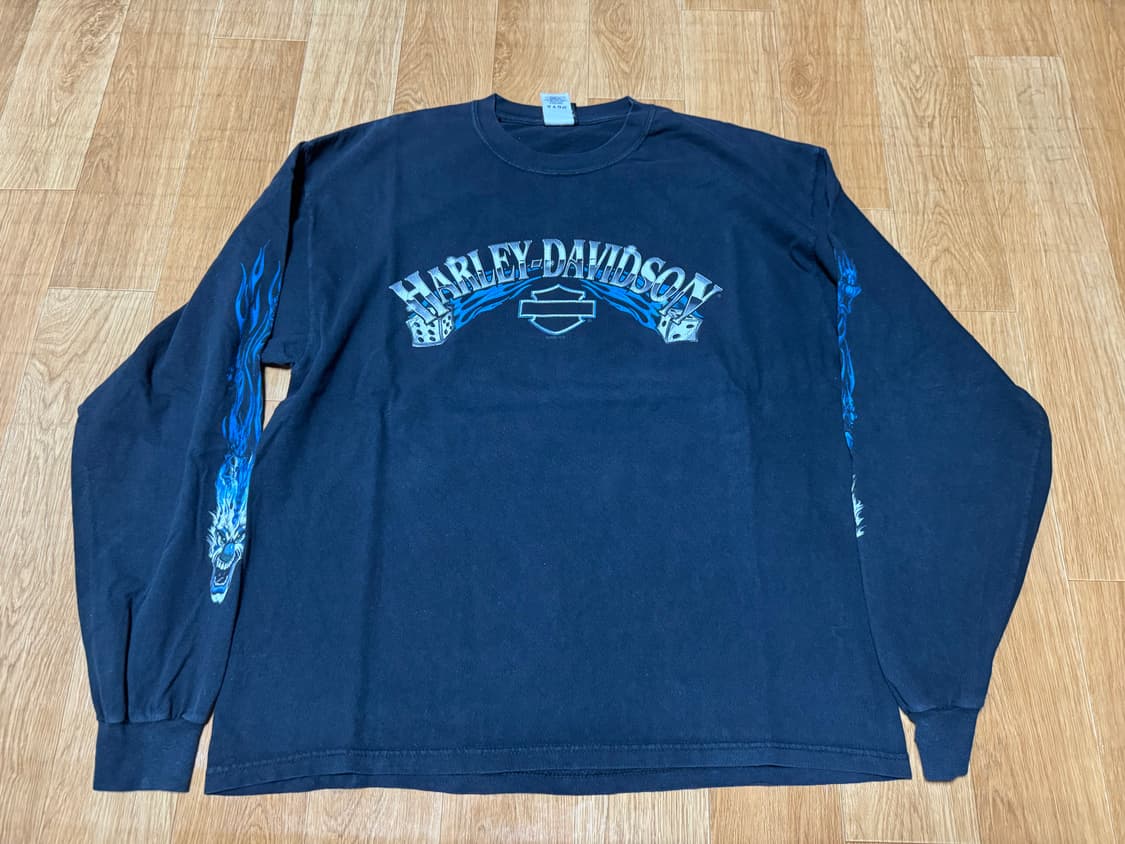 할리데이비슨 클라운 블루 플레임 롱슬리브 상품이미지1