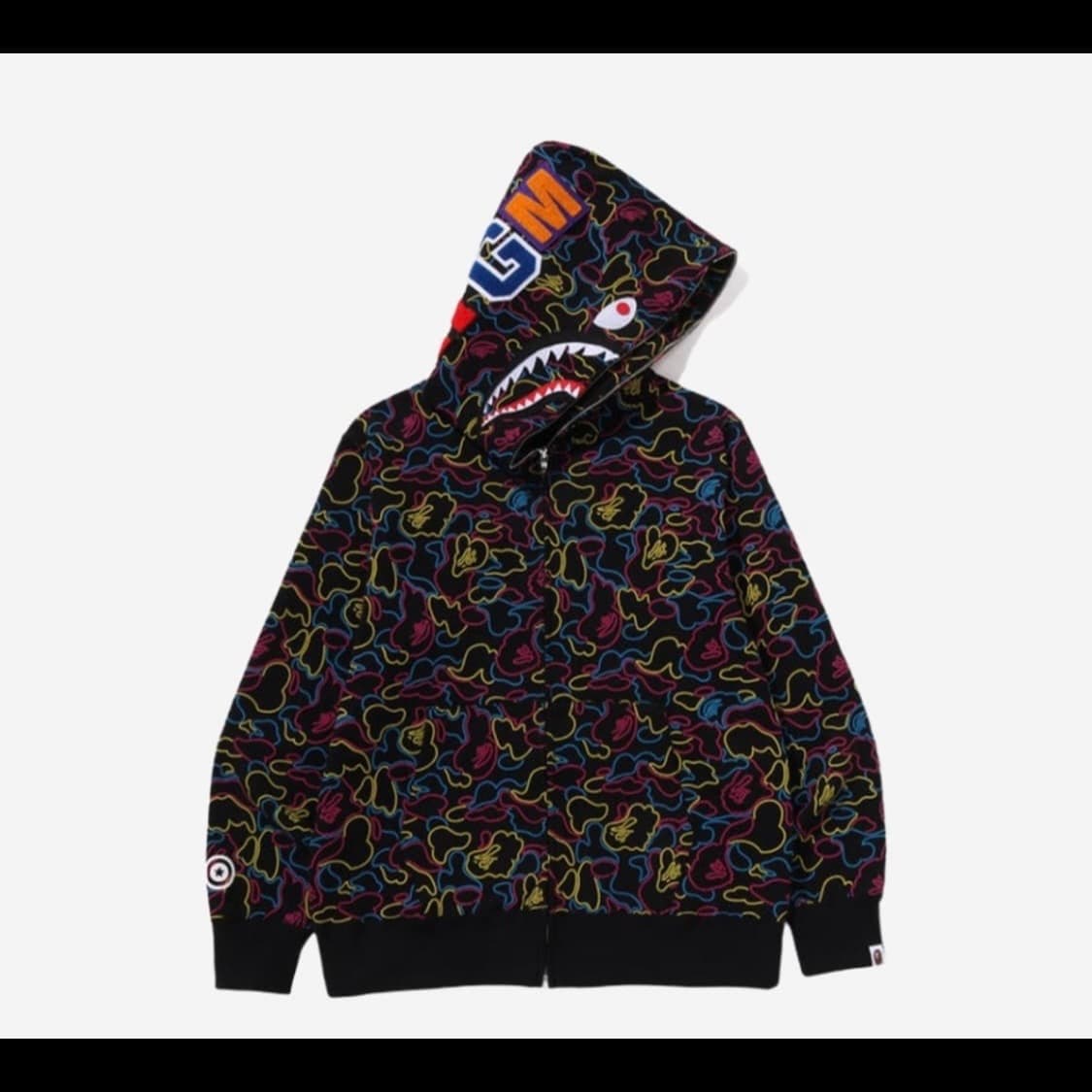 베이프 BAPE NEON CAMO SHARK FULL ZIP HOODIE 상품이미지1