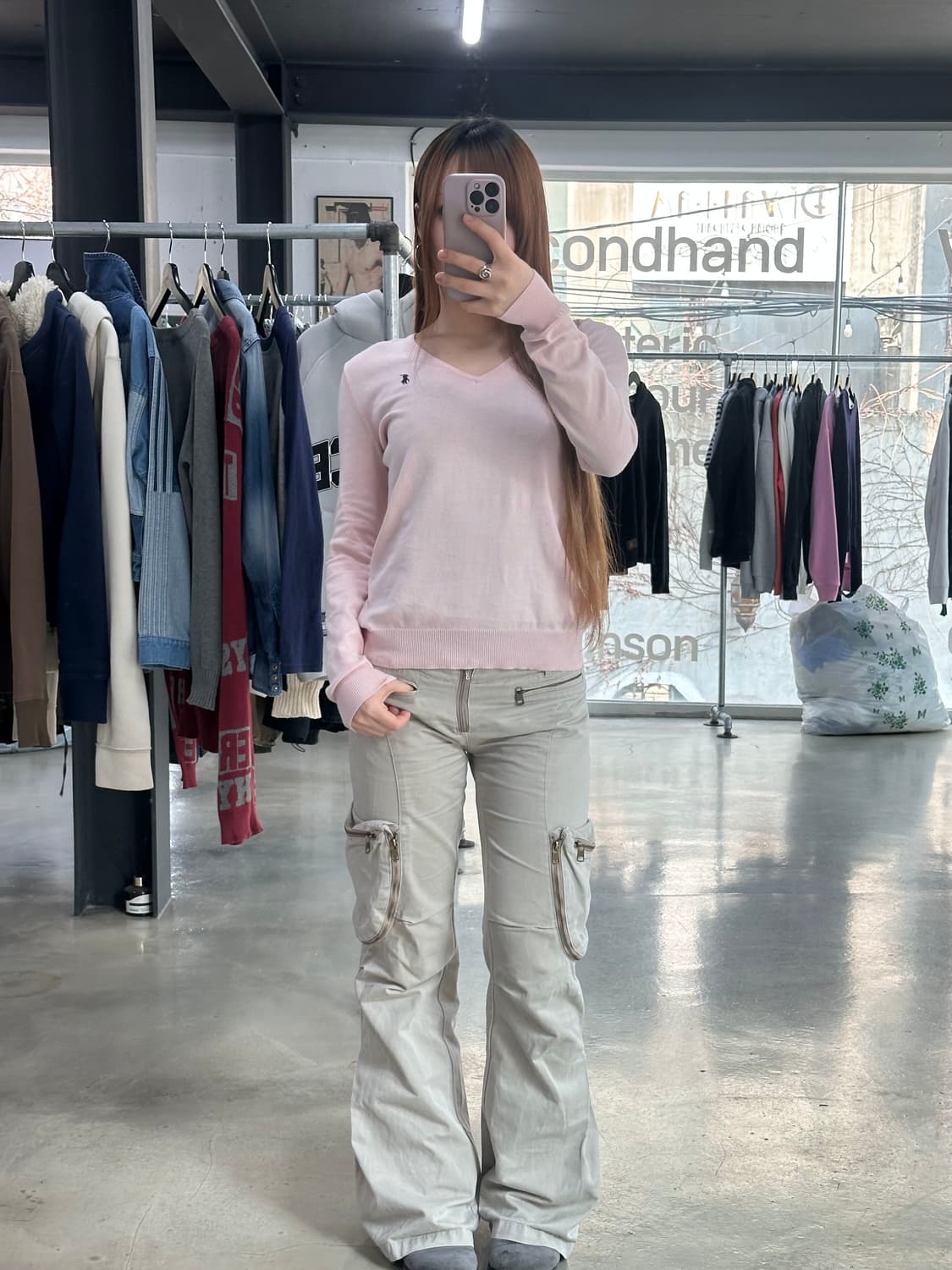 폴로랄프로렌 브이넥 니트 핑크 상품이미지3