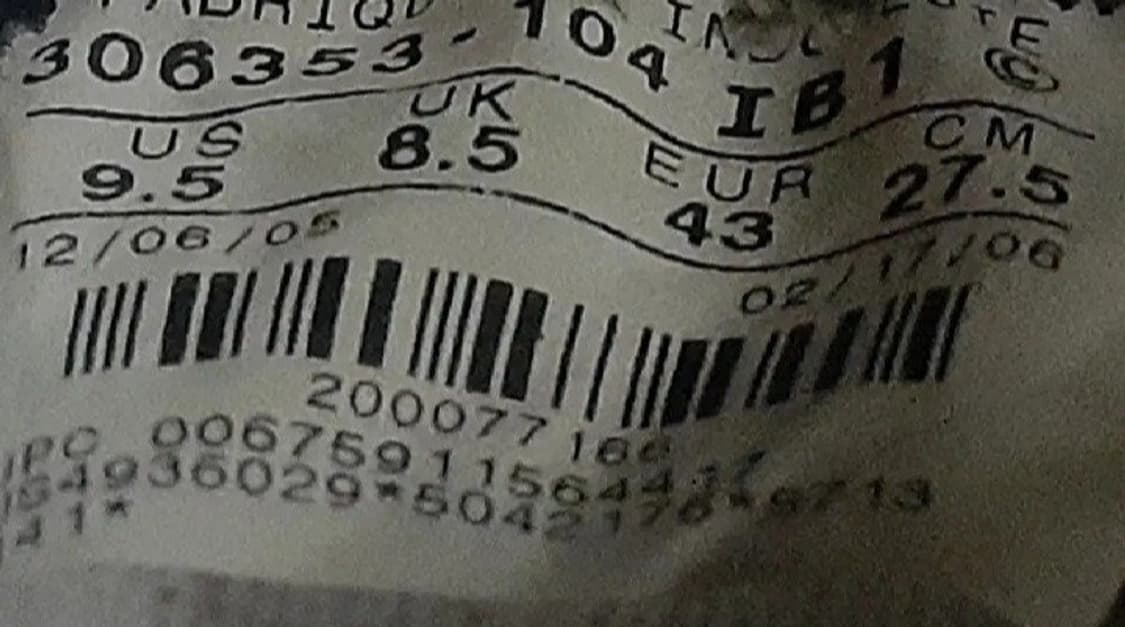 나이키 에어포스1 로우 흰검 반쭈글 2006년판 275 상품이미지8