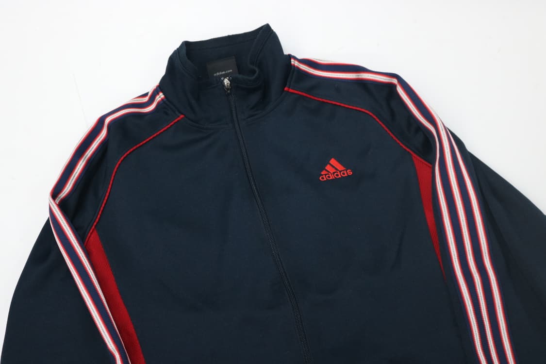 아디다스 빈티지 클라이마라이트 네이비 레드 배색 트랙탑 (M) 상품이미지3