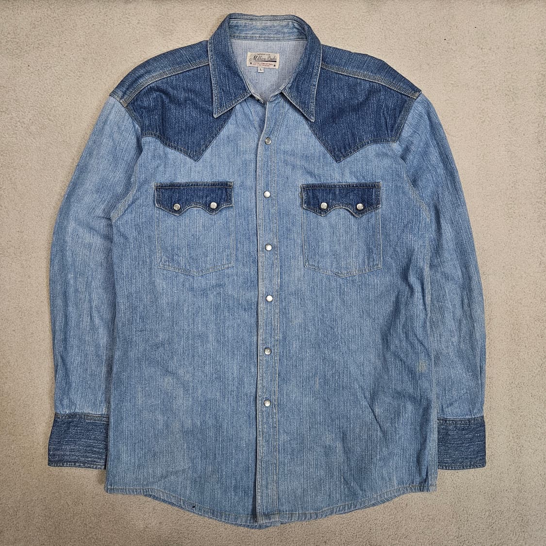 빈티지 데님 웨스턴 셔츠 L 상품이미지1