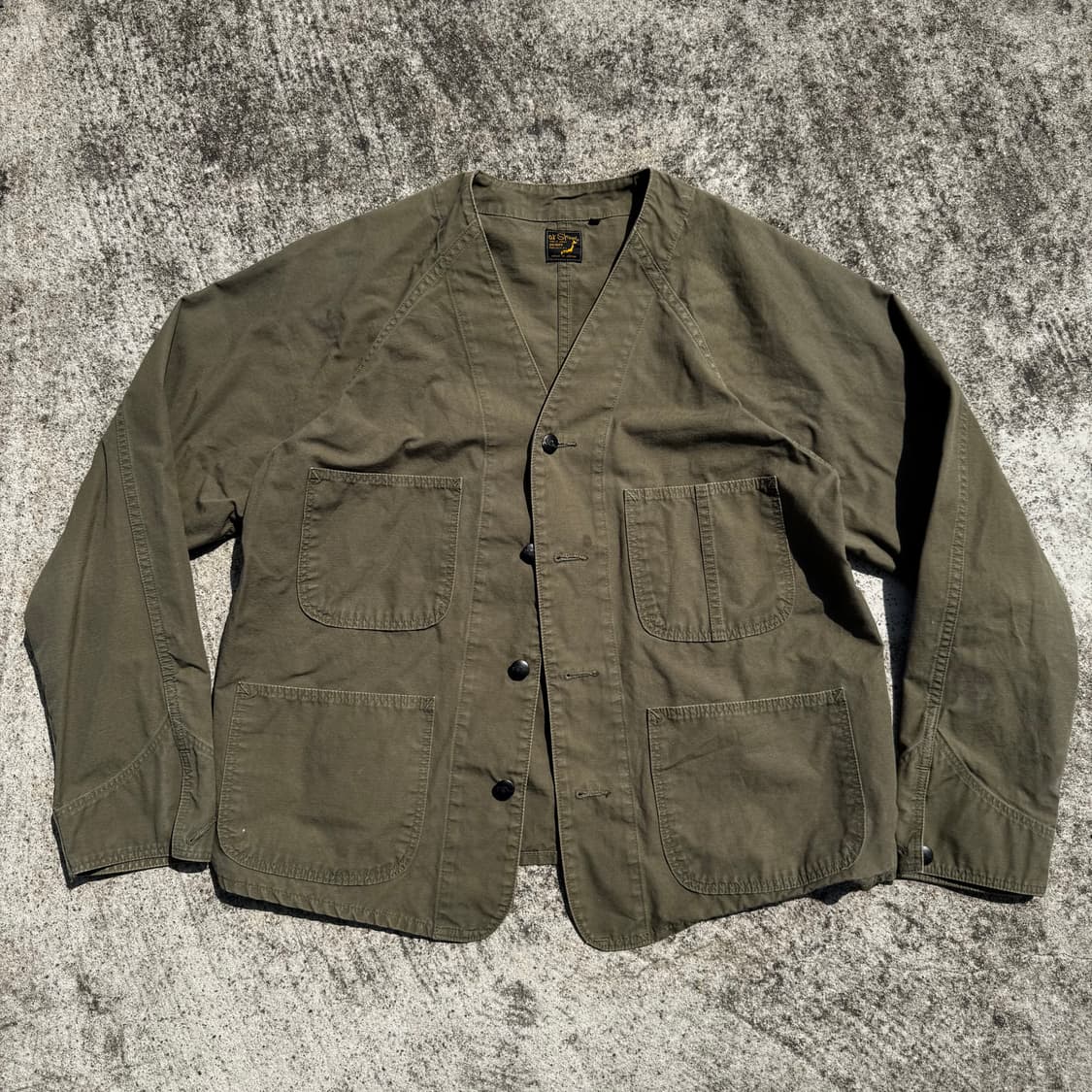 [L] Orslow 오어슬로우 논카라 립스탑 밀리터리 자켓 상품이미지1