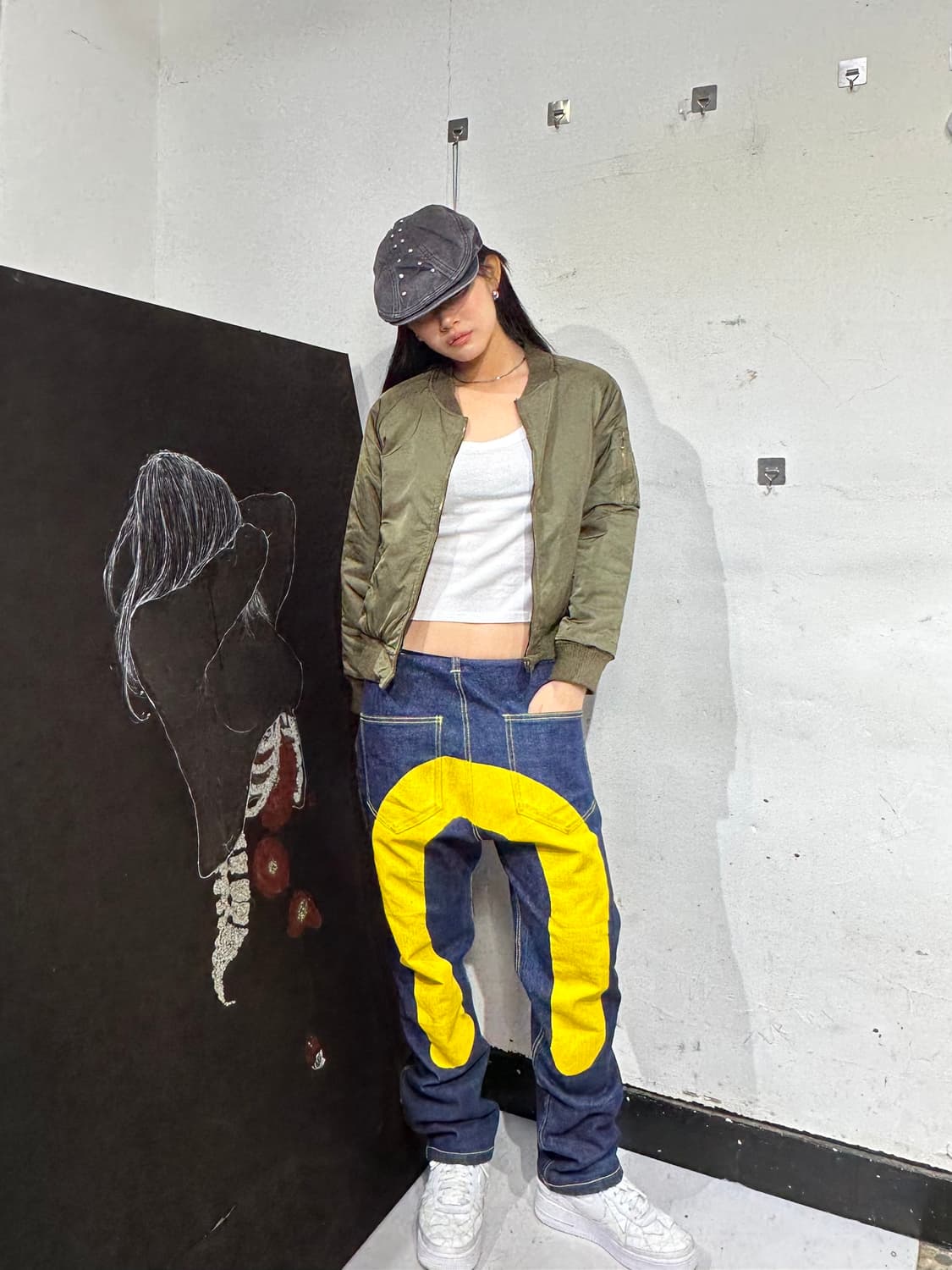 Jpn 일본빈티지 오리엔탈 카키 마원 양면 스카잔 자켓 상품이미지1