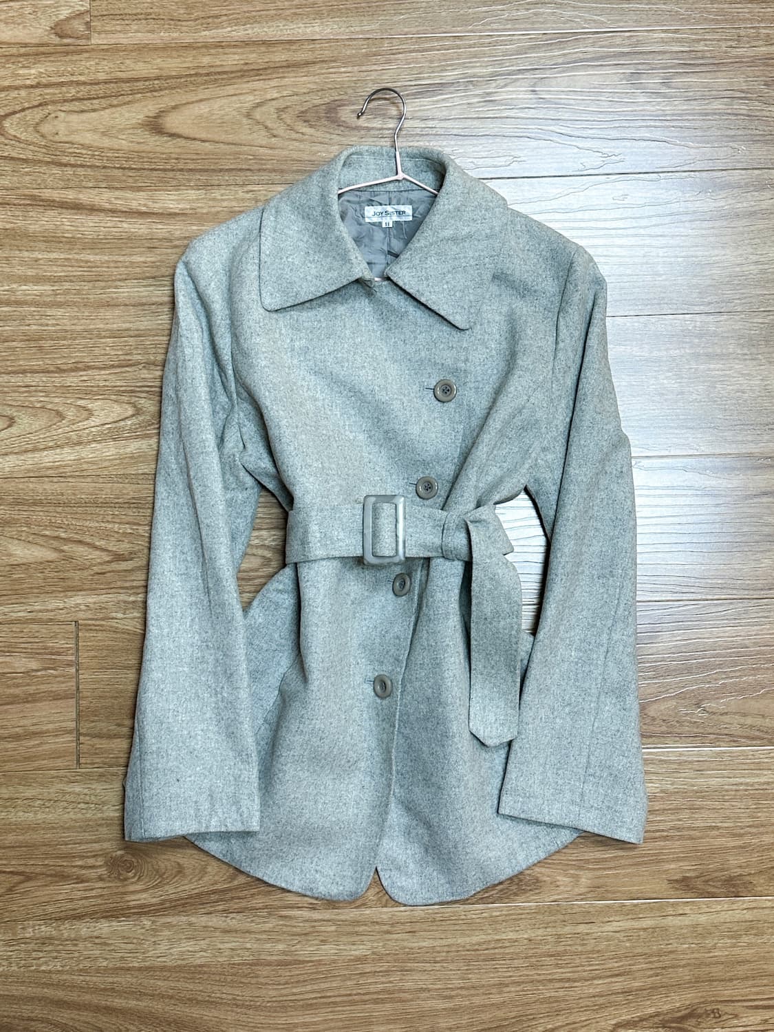 빈티지 그레이 벨트 코트 오네갸루 코이세이오깔 공겜여주 긱시크 고딕 로걀 상품이미지1