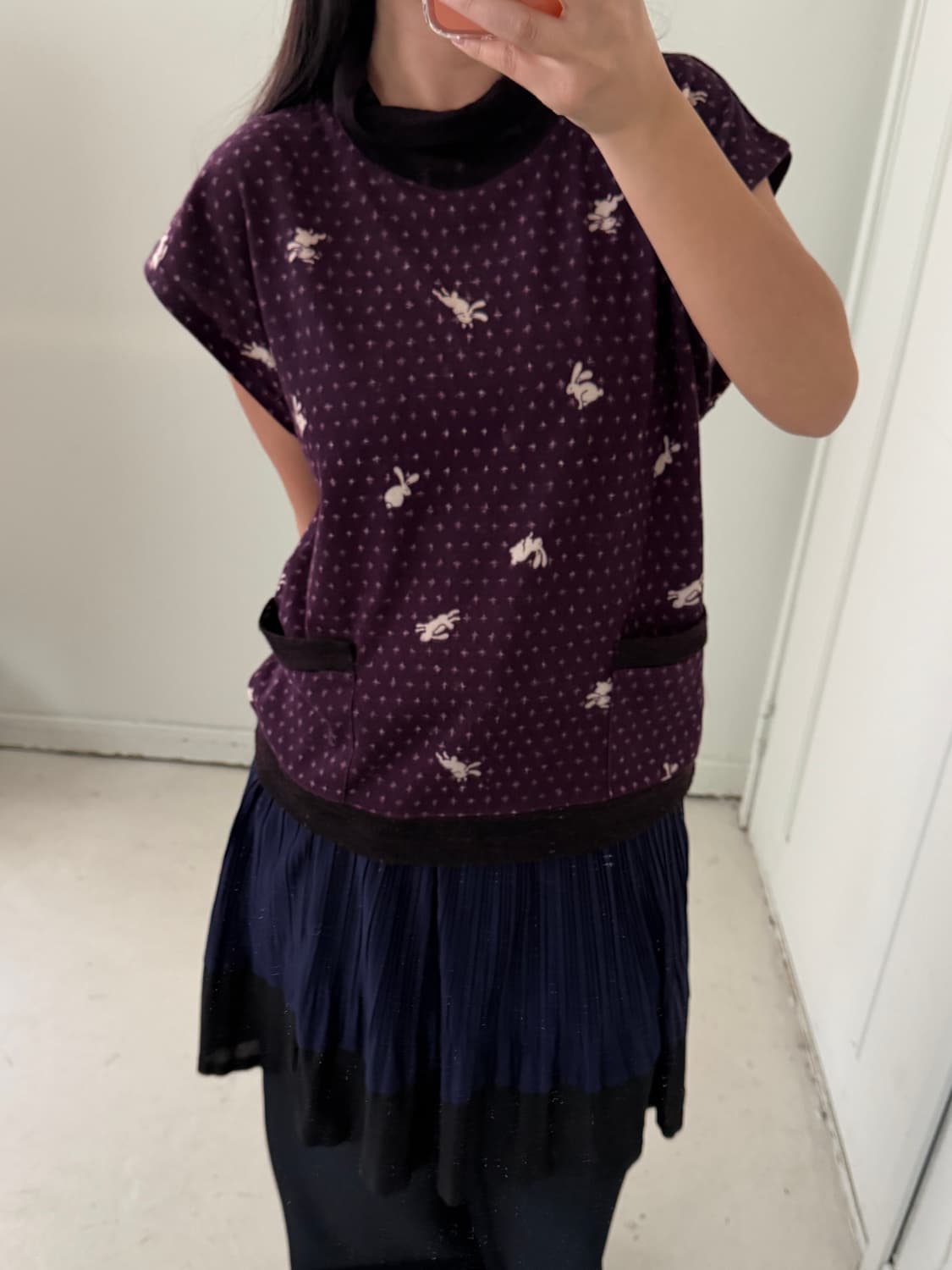 일본빈티지 퍼플레빗 레이어드 탑 상품이미지3