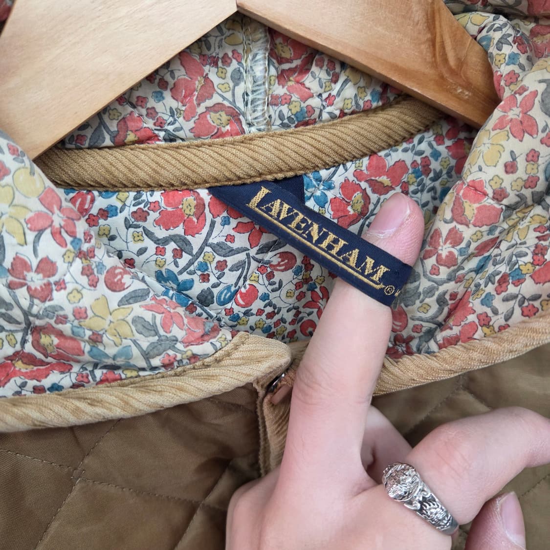 라벤햄 퀼팅 후드 자켓 브라운 여/S 상품이미지5