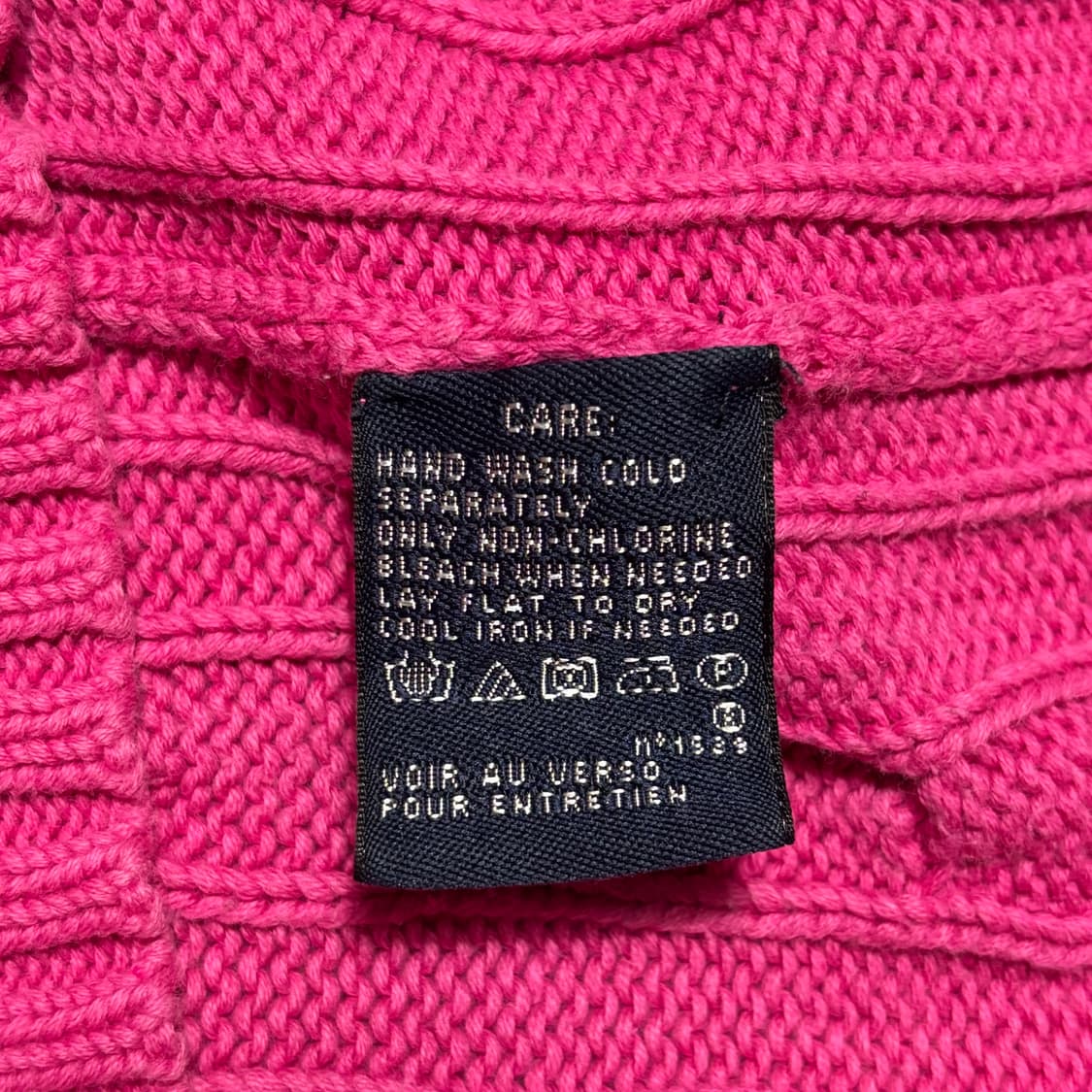 M 폴로랄프로렌 여성용 핑크 브이넥 케이블 니트 상품이미지5