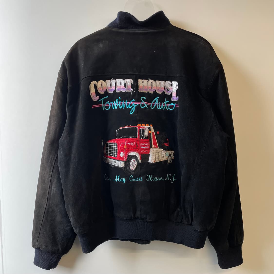 90s 엑시드 가죽 스웨이드 봄버 자켓 상품이미지1