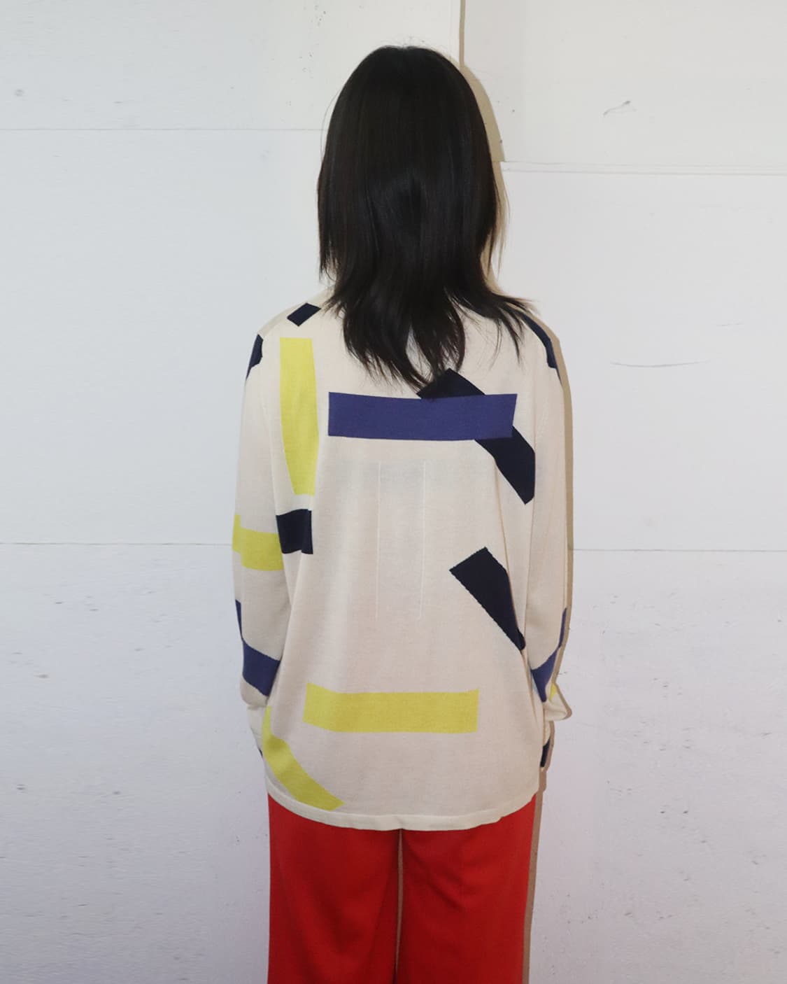 아드리안 캐시미어 실크 블렌드 스트라이프 탑 상품이미지3