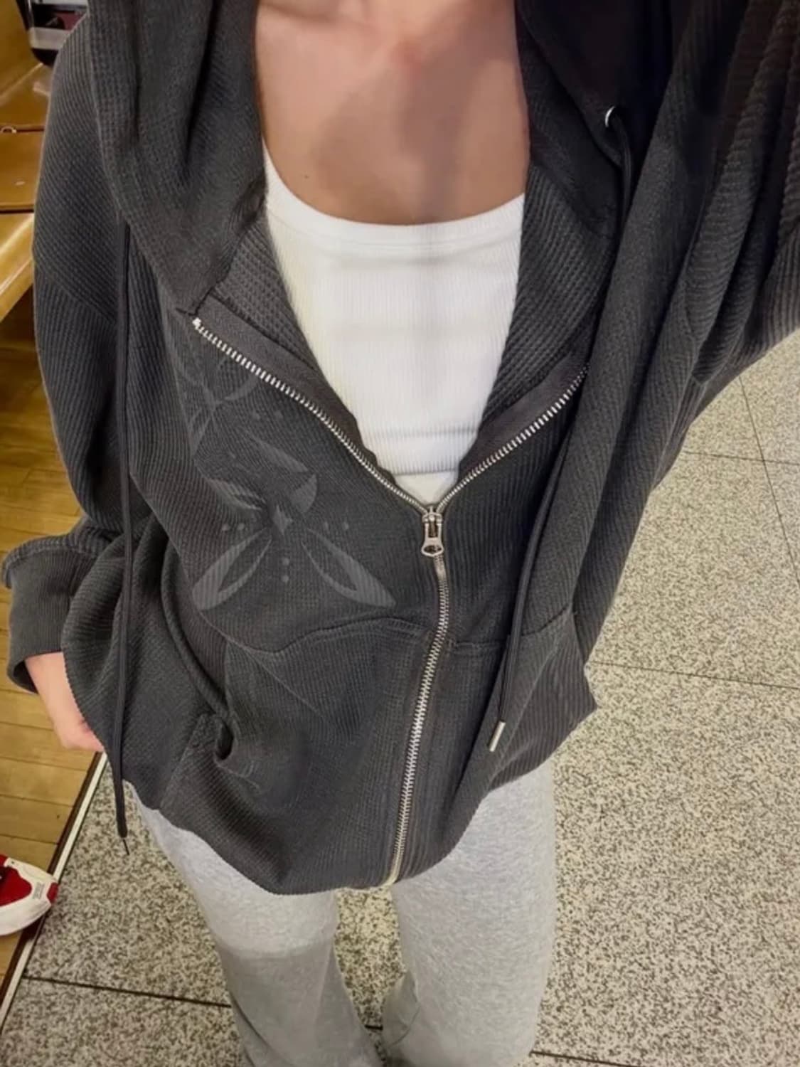 포르테나 후드집업 차콜 s 단일사이즈 상품이미지2