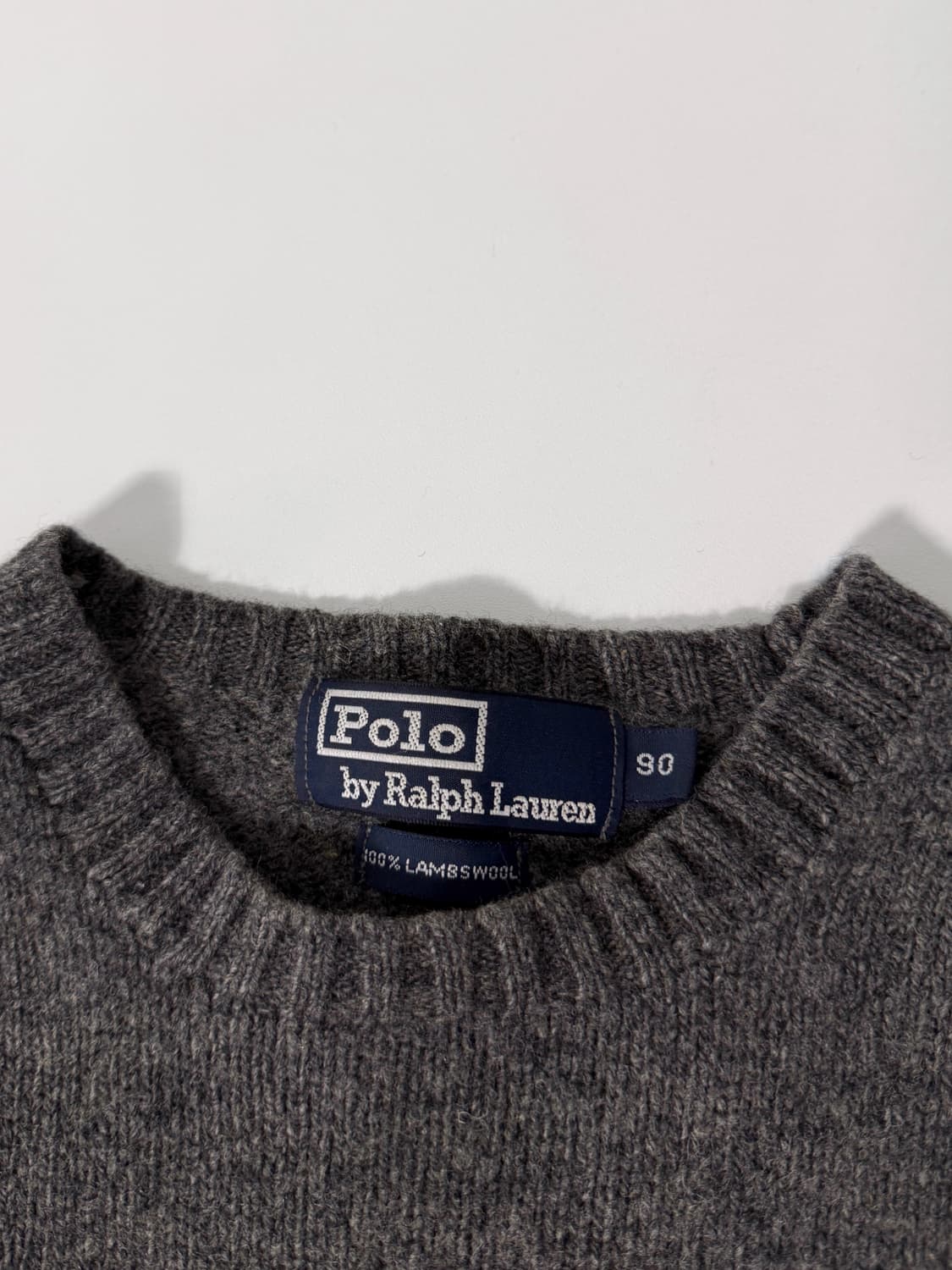 폴로 랄프로렌 자수 00‘s 아플리케 빅로고 그레이 울 니트 상품이미지4