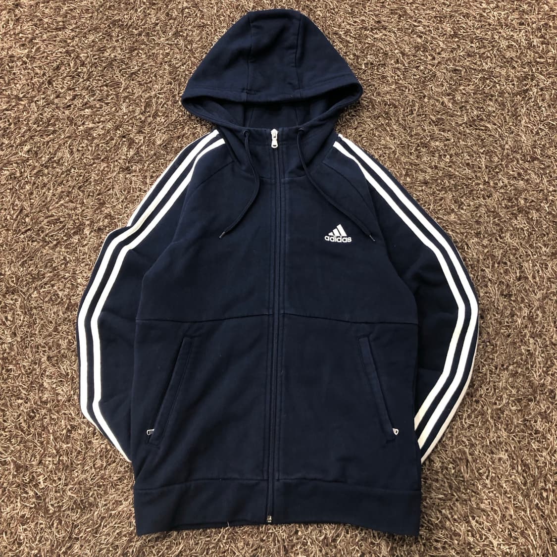 아디다스 네이비 삼선 후드집업 상품이미지1