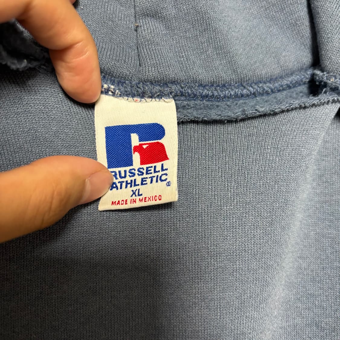 빈티지 러셀 후드 블루 상품이미지5